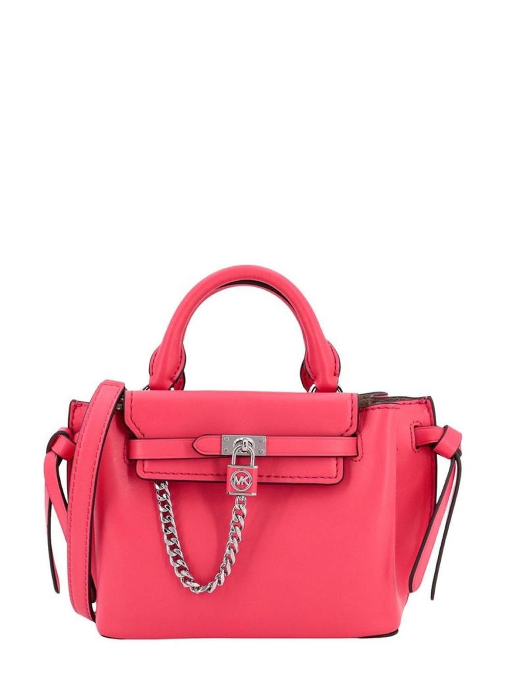 NWT Michael kors Hamilton Legacy Extra-Small Leather Belted Satchel. Dahlia/Pink